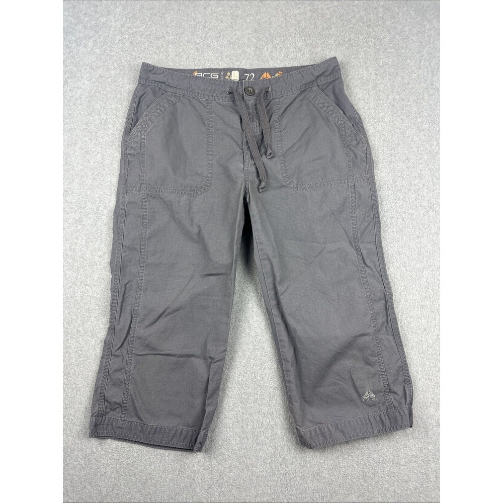 Nike Pants Womens 6 Gray Cotton Drawstring Hiking Below Knee Crop‎ Outdoors Camp